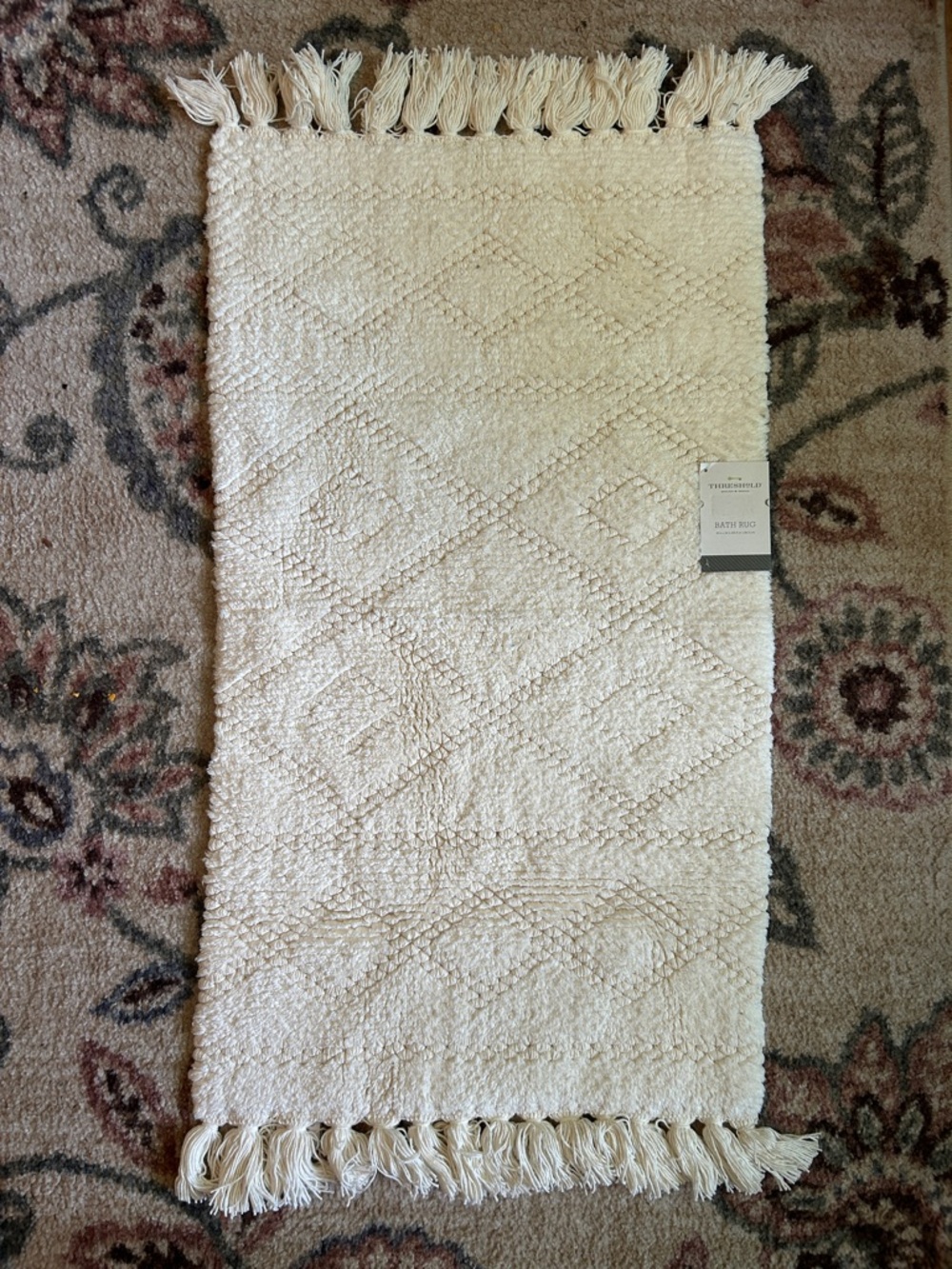 NWT Threshold 100% Cotton Ivory Colored Bath Rug